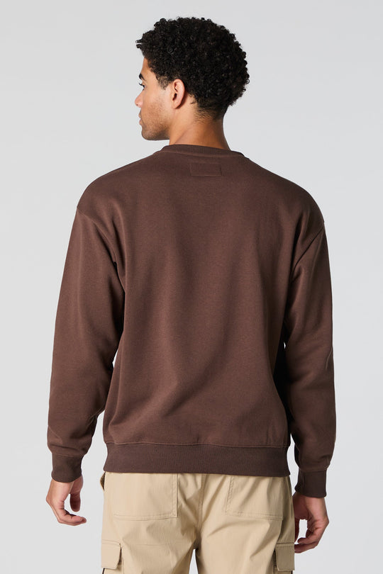 Solid Fleece Crewneck Sweatshirt