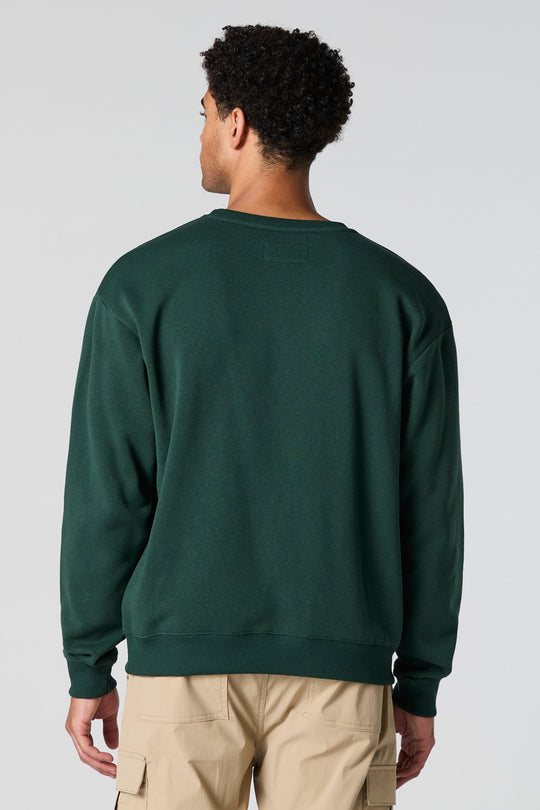 Solid Fleece Crewneck Sweatshirt