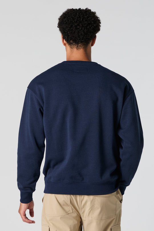 Solid Fleece Crewneck Sweatshirt