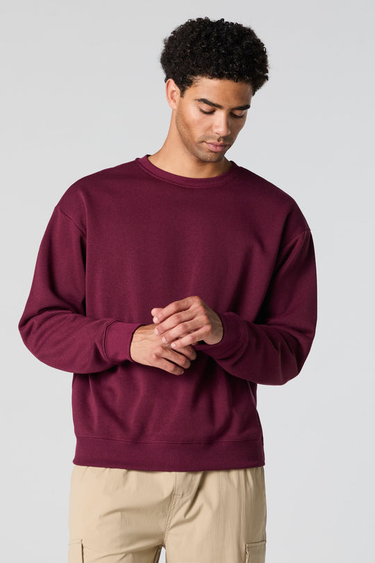 Solid Fleece Crewneck Sweatshirt