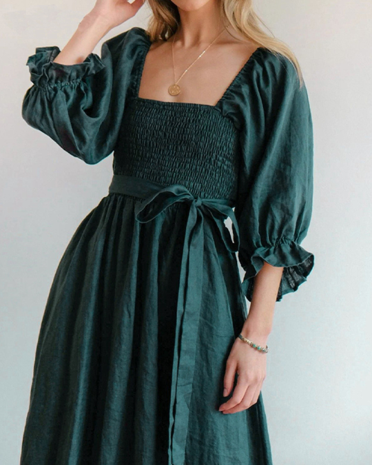 OPHELIA | French Dress with Ruffled Sleeves