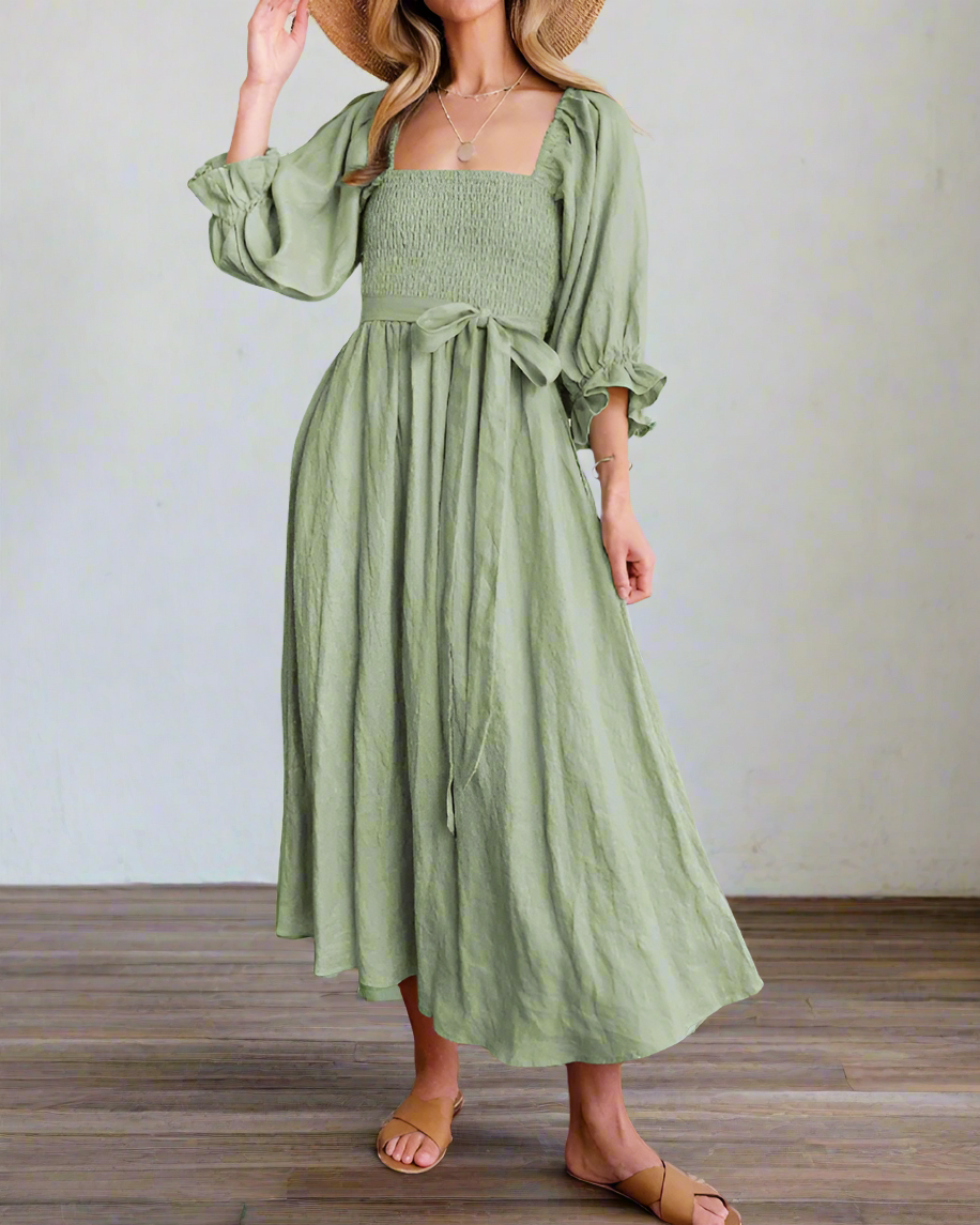 OPHELIA | French Dress with Ruffled Sleeves